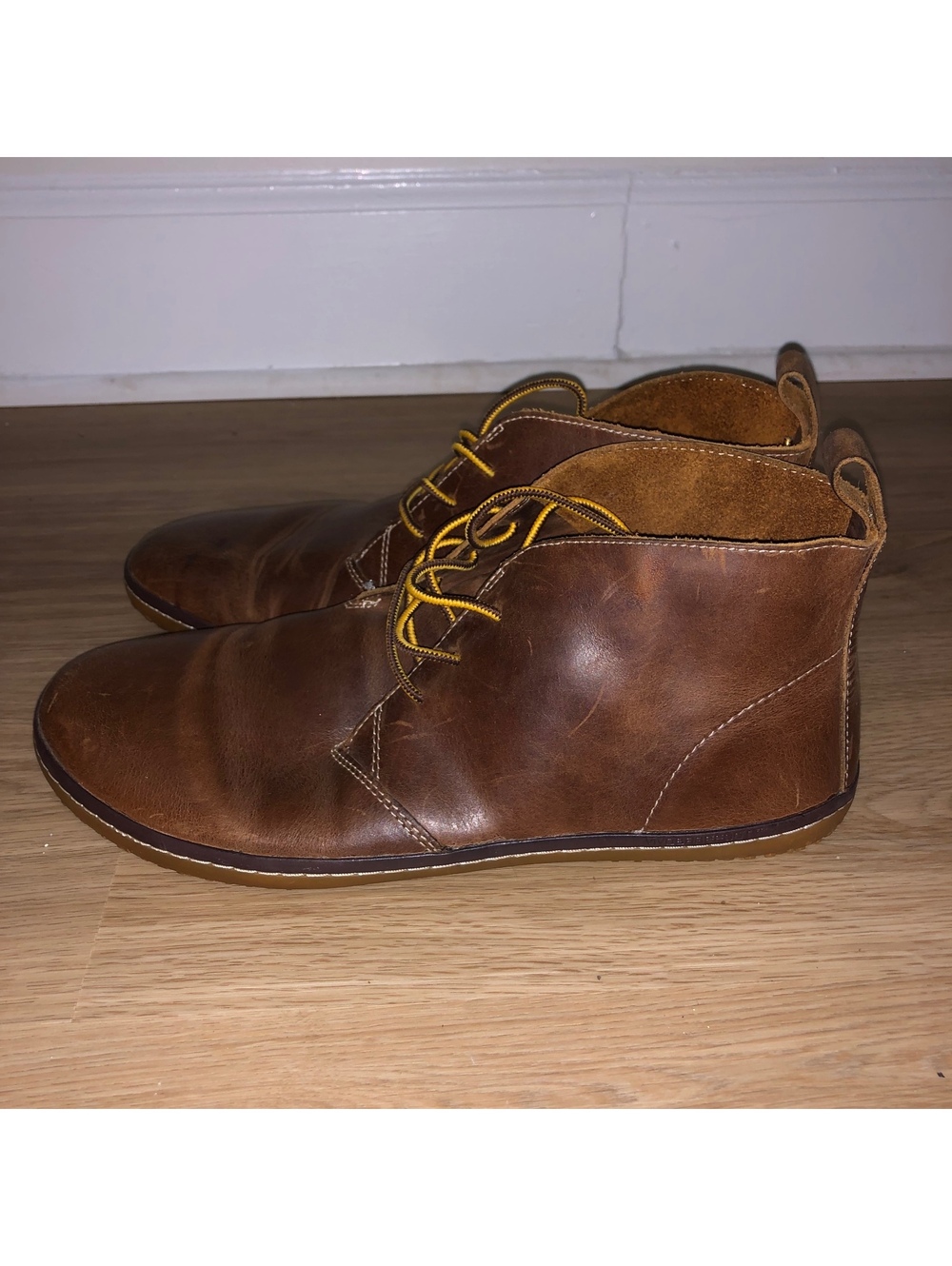 VIVOBAREFOOT GOBI II 2 BROWN LEATHER DESERT BOOTS SHOES MENS SIZE 12 EU 45